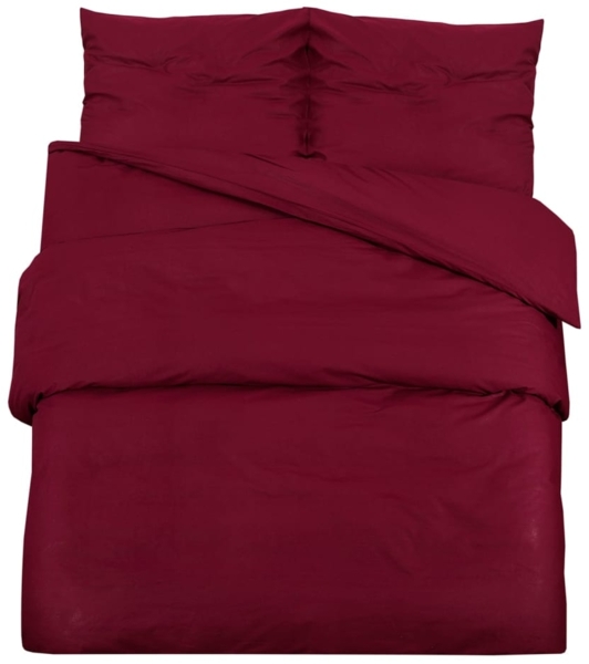 vidaXL Bettwäsche-Set Bordeauxrot 200x200 cm Leichte Mikrofaser 136040