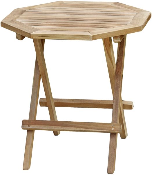 Gartentisch NELLA achteckig - Teak, Teakbraun, 50x50x50cm | Garten Beistelltisch Wetterfest Outdoor Tisch