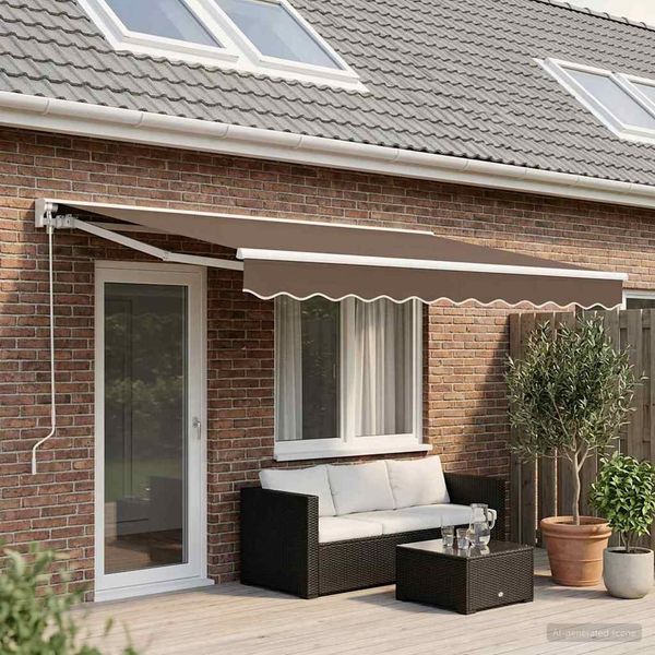 vidaXL Manuell einziehbare Markise Taupe 4 × 3,5 m 3426143