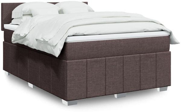 vidaXL Boxspringbett mit Matratze Dunkelbraun 140x190 cm Stoff 3287059