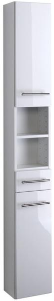 Seitenschrank >Parma< in Weiß/Hochglanz aus MDF - 25x181x20cm (BxHxT)