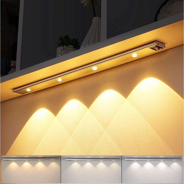 Lapalife LED Unterbauleuchte Dimmbar Schrankbeleuchtung mit Bewegungsmelder, 3 Farbtemperaturen, Magnetisch, Wiederaufladbar für Küche Schlafzimmer Kleiderschrank