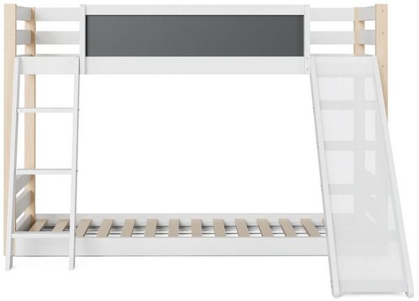 LVHOM Hochbett Massivholz 2 Betten - 90x200cm Komplettbett (Kinderbett Set mit Treppe, Rutschen und Geländer/Zaun, Liegefläche: 2 mal 90x200cm, 2-stöckiges Etagenbett, 2 Bettseiten) Kinderzimmer/Jugendzimmer /Schlafzimmer/Gästezimmer