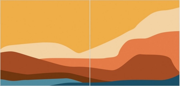 Bilderdepot24 Vorhang Gardine Kunst Natur Wüste Sonnenuntergang Türvorhang Raumteiler (2 St), Multifunktionsband, blickdicht, Samt, Schiebegardinen Jugendzimmer Küche Schlafzimmer Schiebevorhang Bild 3