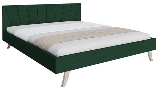 FDM Polsterbett Bettgestell Bettrahmen 120x200, 140x200, 160x200, 180x200 (MADE IN EU - mit hochwertigem Velours Bezug, Bettrahmen, Bett, Optional mit Matratze bestellbar, mit großen gepolsterten Kopfteil aus hochwertigem Veloursstoff), Holzrahmen mit ... Bild 4