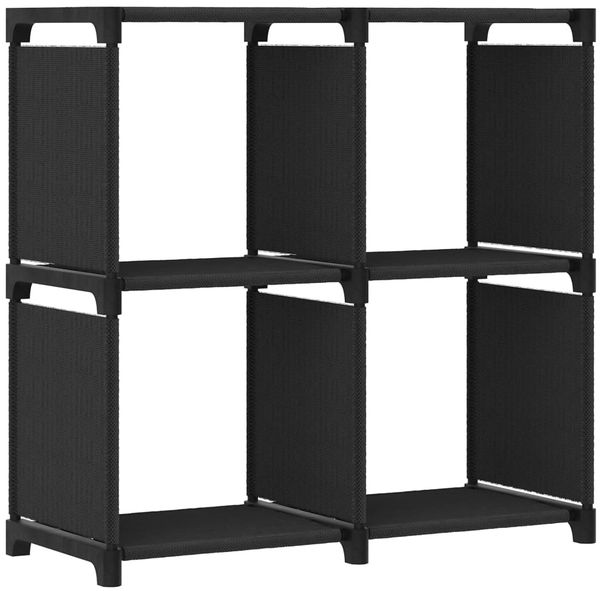 vidaXL Würfel-Regal 4 Fächer Schwarz 69x30x72,5 cm Stoff 322598