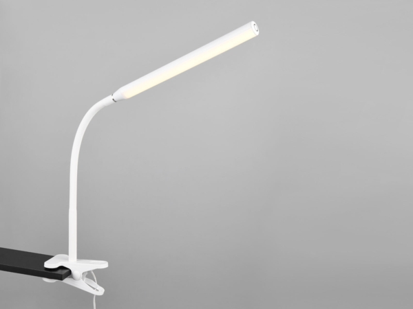 LED Klemmleuchte NEVADA Weiß dimmbar & 3 Lichtfarben, Höhe 38-69cm Bild 1