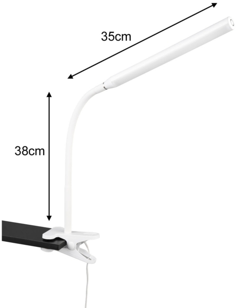 LED Klemmleuchte NEVADA Weiß dimmbar & 3 Lichtfarben, Höhe 38-69cm Bild 4