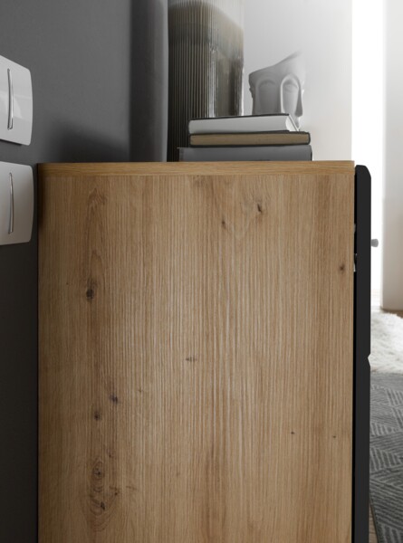 Lowboard >Georgia< in Eiche Artisan Nachbildung - 140x58x38cm (BxHxT) Bild 8