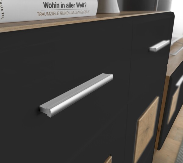 Lowboard >Georgia< in Eiche Artisan Nachbildung - 140x58x38cm (BxHxT) Bild 7