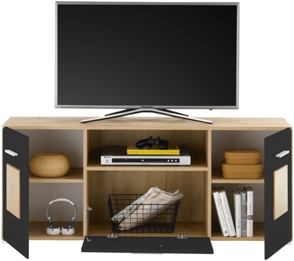 Lowboard >Georgia< in Eiche Artisan Nachbildung - 140x58x38cm (BxHxT) Bild 3