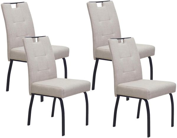 HELA 4-Fußstuhl LINZ, Esszimmerstuhl, Komfortstuhl (Set, 4 St), XL-Sitz,elegante Griffleiste,Komfortsitz mit Federkern,140kg belastbar