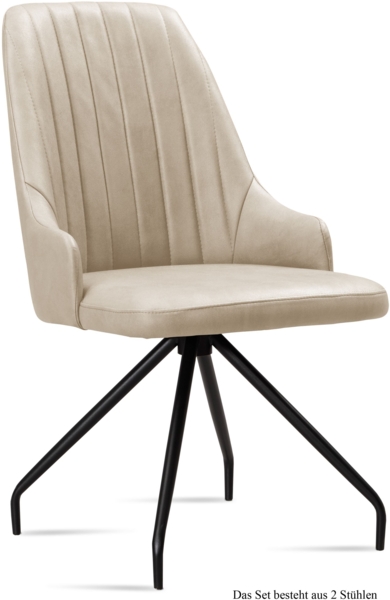 Esszimmerstuhl (2er-Set) Dilara 52x91x60 Schwarz/Natur