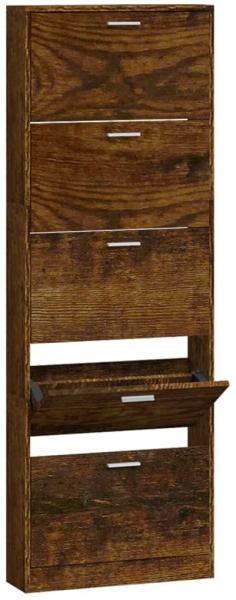 vidaXL Schuhschrank Räuchereiche 59x17x169 cm Holzwerkstoff 342515