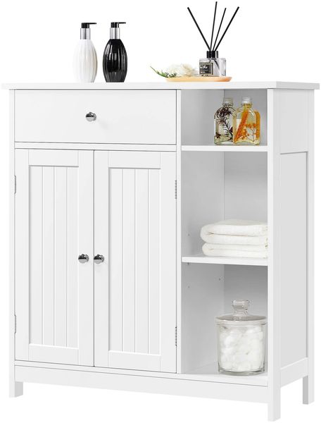Yaheetech Badezimmerschrank Unterschrank mit Schubladen & Tür & verstellbare Einlegeböden Kommode fürs Badezimmer/Wohnzimmer/Küche/Flur 75 * 30 * 80cm