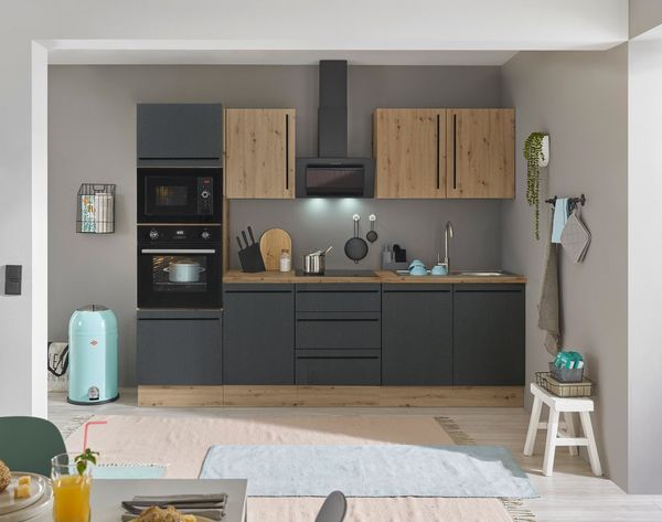 KOCHSTATION Küchenzeile Florida, Breite 270 cm, wahlweise mit E-Geräten,Softclose für Türen/Schubkästen
