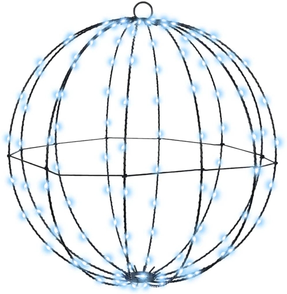 vidaXL Ball mit 160 LEDs Kaltweiß 50,5 x 50,5 x 52 cm Metall 42019115