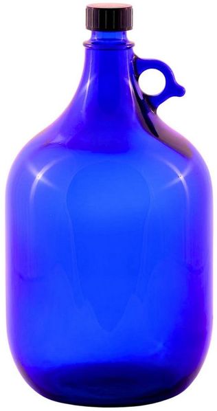 mikken Trinkflasche Blaue Gallone 5 Liter XXL Glasflasche große Wasserflasche mit Deckel