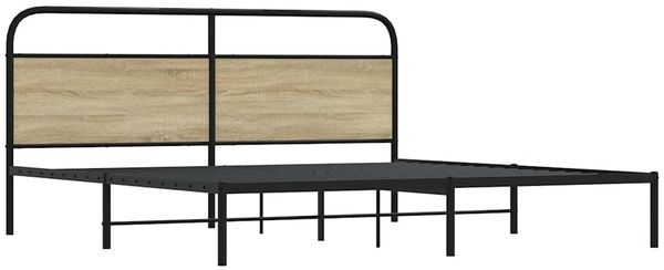 vidaXL Metallbett ohne Matratze Sonoma-Eiche 183x213 cm 3318644 Bild 5