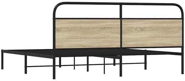 vidaXL Metallbett ohne Matratze Sonoma-Eiche 183x213 cm 3318644 Bild 7