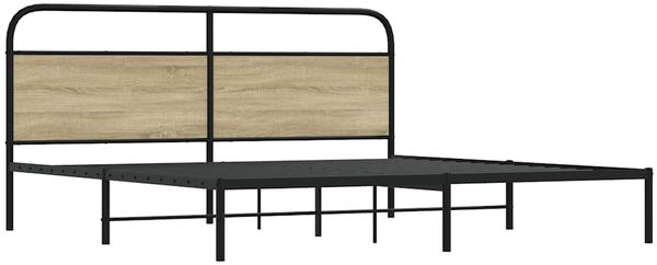 vidaXL Metallbett ohne Matratze Sonoma-Eiche 183x213 cm 3318644 Bild 3