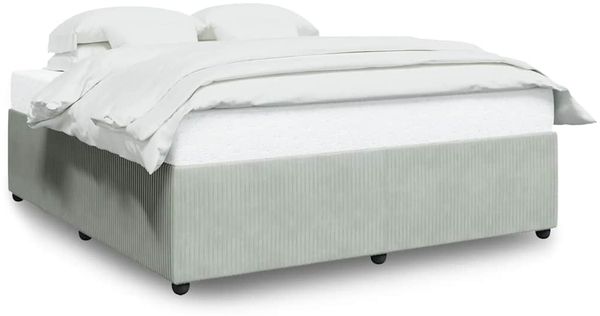 Doppelbett, Bettgestell Modernen ohne Matratze Hellgrau 200x200 cm Samt d2583e
