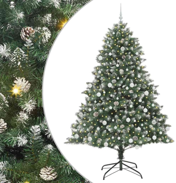 vidaXL Künstlicher Weihnachtsbaum mit 300 LEDs mit Ständer Grün 210 cm 3395248