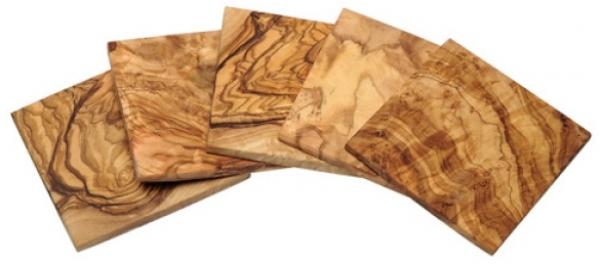 Untersetzer quadratisch 6er-Set aus Olivenholz von COLLECTION KREMERS
