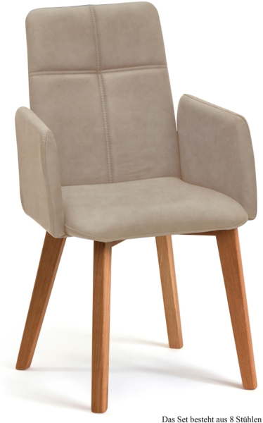 Armlehnstuhl (8er-Set) Dardana 52x92x60 Eiche geölt/Natur