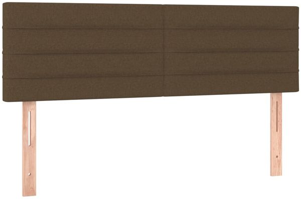 Doppelbett, Polsterbett mit Matratze Hellgrau 140x190 cm Stoff Dunkelbraun 140x200 cm Bild 6