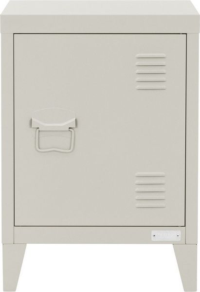 ML-DESIGN Nachttisch Nachtschrank Nachtkommode für Schlafzimmer Nachtkästchen Nachtkonsole, Hellgrau 40 x 30 x 58 cm aus Stahl Türgriff links Industriedesign Metall