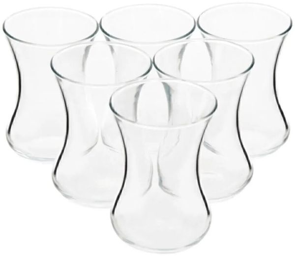 Vefa Grosse türkische Teegläser 130 ml, orientalisches Teeglas 6 Stück