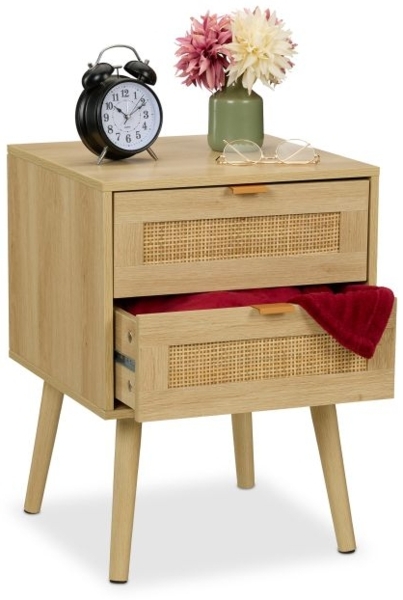 Nachttisch im Rattan-Design 2 Schubladen 10050453_302
