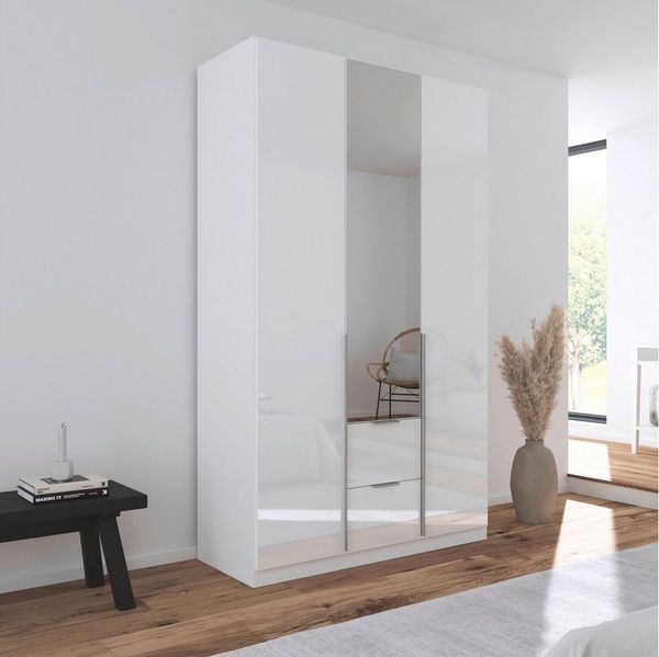 OTTO home Drehtürenschrank Kleiderschrank Schrank Garderobe AGORDO mit Dekor- oder Hochglanzfront (in zwei Griff-Farben, Breiten 91-360 cm) mit Außenschubkästen, in 7 Breiten und 2 Höhen MADE IN GERMANY