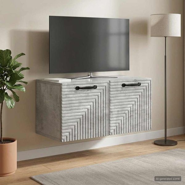 vidaXL Wandmontierter TV-Schrank Betongrau 59,5 x 31 x 30 cm 898708