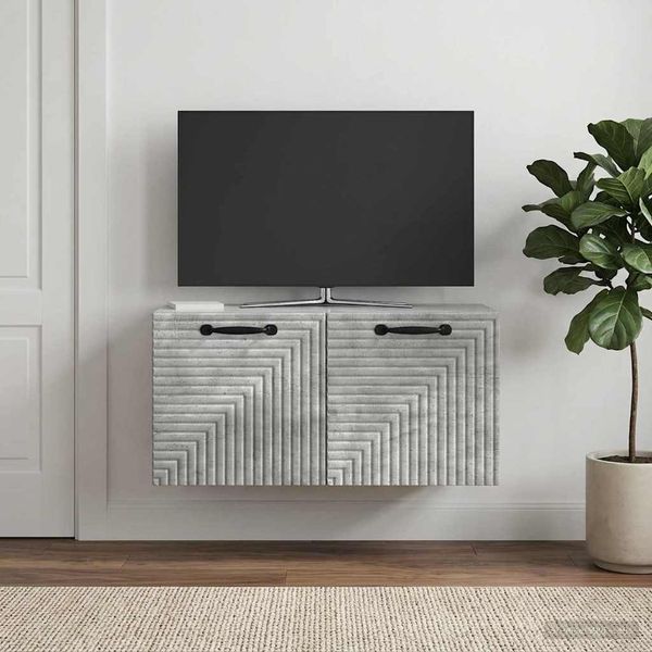 vidaXL Wandmontierter TV-Schrank Betongrau 59,5 x 31 x 30 cm 898708