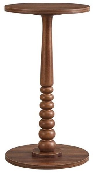 VASAGLE MARIEL Kollektion - Beistelltisch rund, kleiner Sofatisch, Nachttisch, Bein aus Massivholz, Mid-Century-Modern-Stil, für Wohnzimmer, Schlafzimmer, kastanienwalnussfarben LETDE293KX01