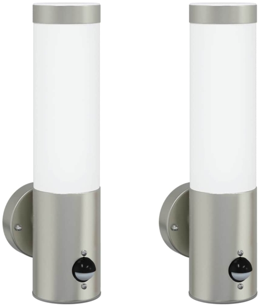vidaXL Außenwandlampen 2 pcs Silber 12 x 7.5 x 29 cm Edelstahl 4005938