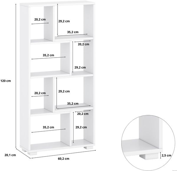 TARGET HOME DEKO-WANDREGAL SPLIT Spanplatte Weiß (H 120 x T 120 x B 60 cm) Bild 3