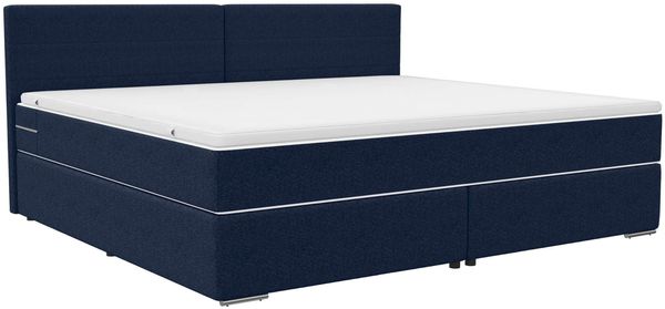 Boxspringbett Valerio Familienbett - Webstoff - dunkelblau - 260x200 cm
