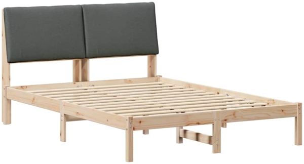 vidaXL Bettgestell Braun und Dunkelgrau 150 x 200 cm Massivholz Kiefer 3394374