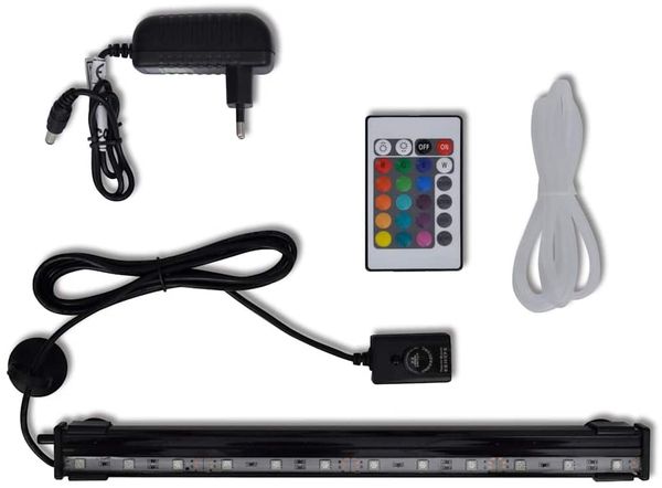 LED Aquarium Unterwasser-Leuchte Bubble Lampe RGB 32 cm 41206