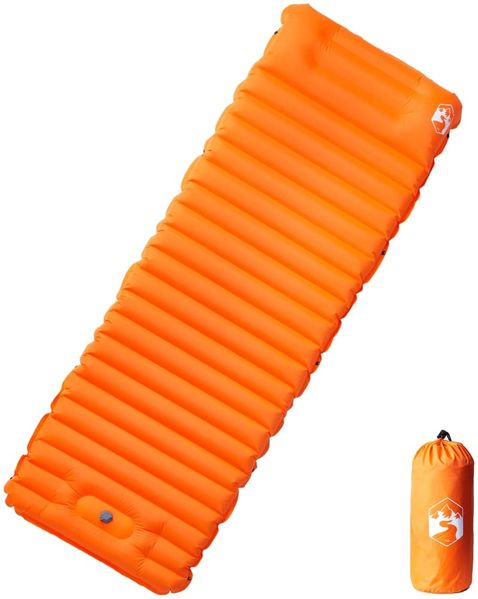 vidaXL Selbstaufblasende Isomatte mit Kissen Orange 4007119