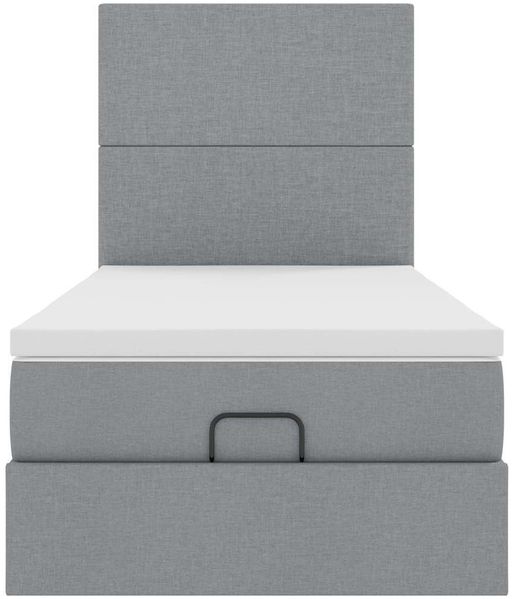 vidaXL Ottomane Bett mit Matratze & LEDs Hellgrau 90x200 cm Stoff 3313892 Bild 8