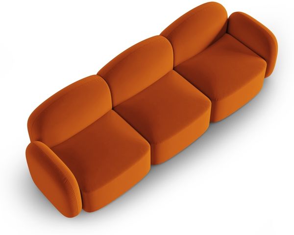 Micadoni Sofa Blair 3-Sitzer Samtstoff Terrakotta Bild 4