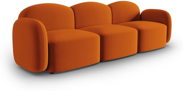 Micadoni Sofa Blair 3-Sitzer Samtstoff Terrakotta Bild 2