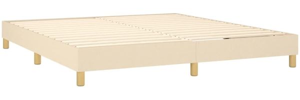 vidaXL Boxspringbett mit Matratze Creme 160x200 cm Stoff 3140790 Bild 4