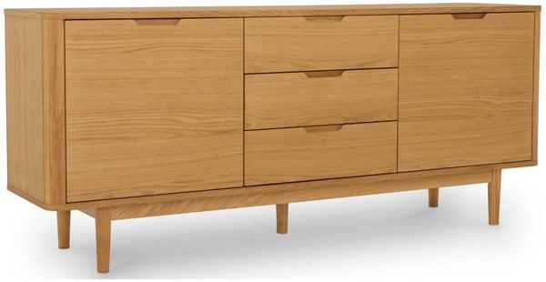 Sideboard Gorbin Eiche Natur 180 cm - 2 Türen, 3 Schubladen & Soft-Close