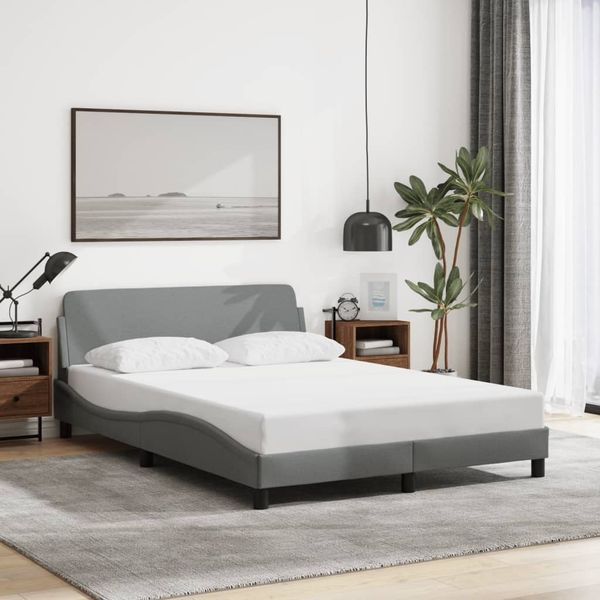 vidaXL Bettgestell "Dover" Hellgrau 140x200 cm Stoff 373185