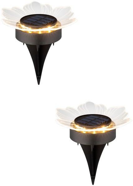 Ambia Garden 'RICHMOND' Solarleuchtenset, Kunststoff schwarz/weiß, Set mit Erdspieß, Solarbetrieb